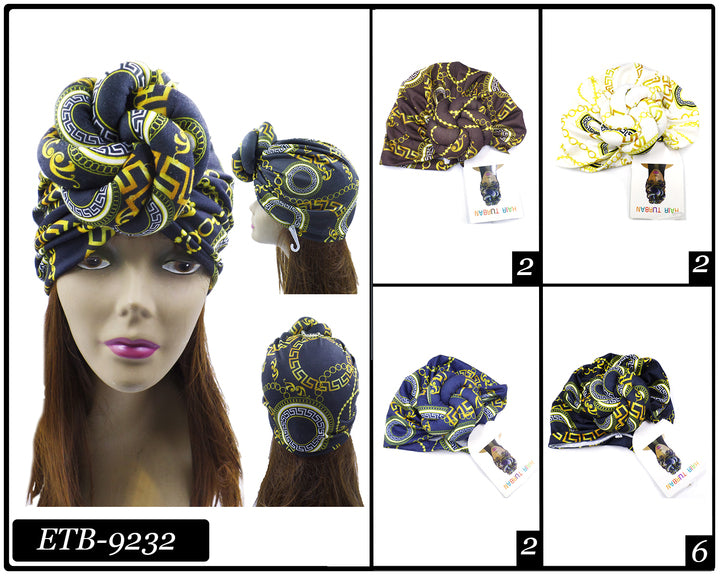Big Knotted Fashion Design Turban #ETB9232 (12PC)