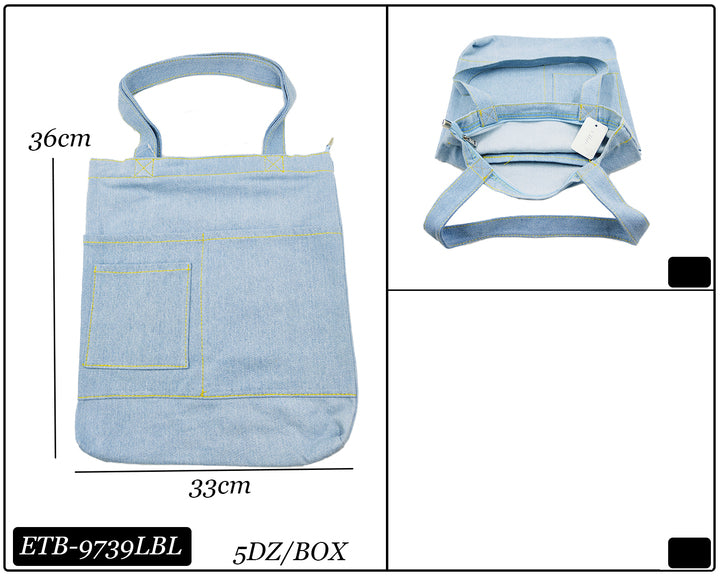 Fashion Denim Tote Bag #ETB9739 - Multiple Colors (PC)