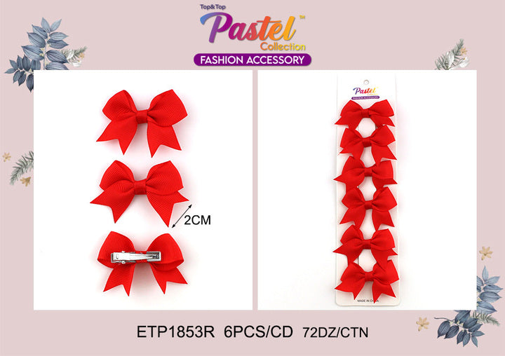 Fashion Mini Hairbows #ETP1853R - Red (12PC)