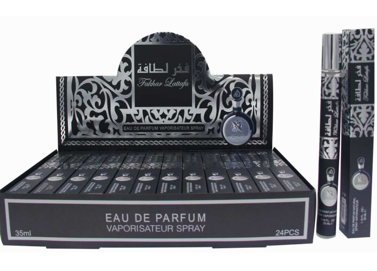 Luxury Travel Size Eau De Parfum Spray 1.18oz #Fakhar Lattafa Black for Men