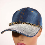 Fashion Denim Hat W/ Rhinestones #LH3440 - Multiple Colors (PC)