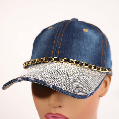 Fashion Denim Hat W/ Rhinestones #LH3440 - Multiple Colors (PC)