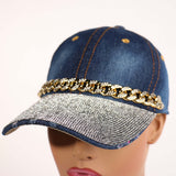 Fashion Denim Hat W/ Rhinestones #LH3440 - Multiple Colors (PC)