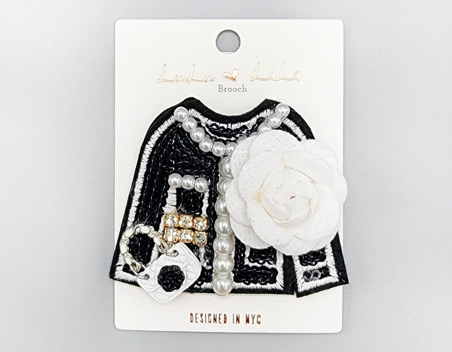 Fashion Brooch #MBR1055WHT (PC)