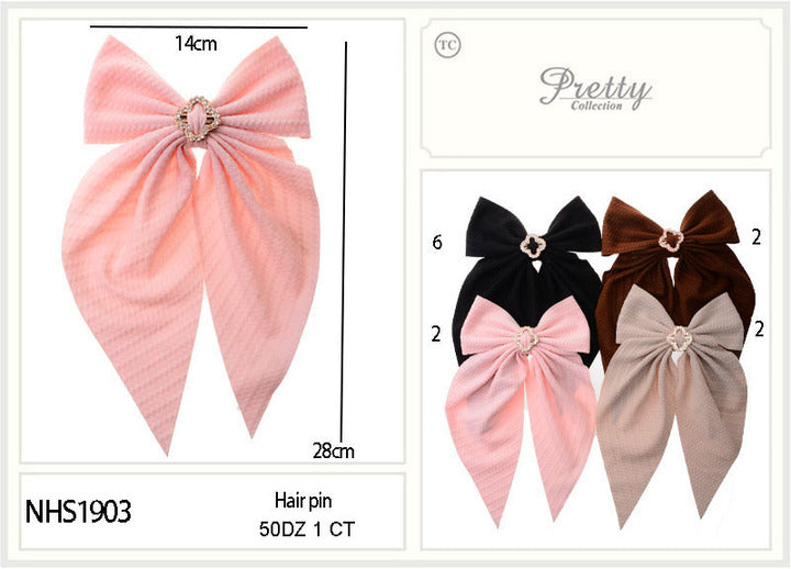 Fashion Long Tail Strand Hairbows #NHS1903 (12PC)