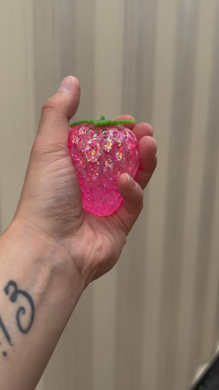 Clear Strawberry Squish Toy #SQSH246 (12PC)