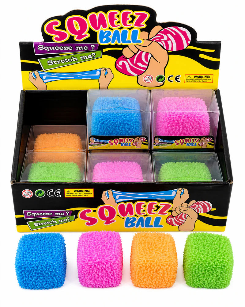 Fuzzy Cube Squish Toy #SQSH114 (12PC)