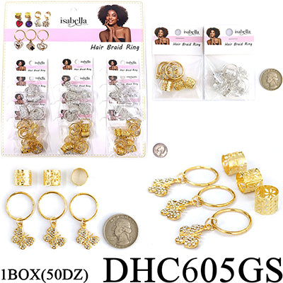 Fashion Hair Ring Accessories #DHC605GS (12PC)