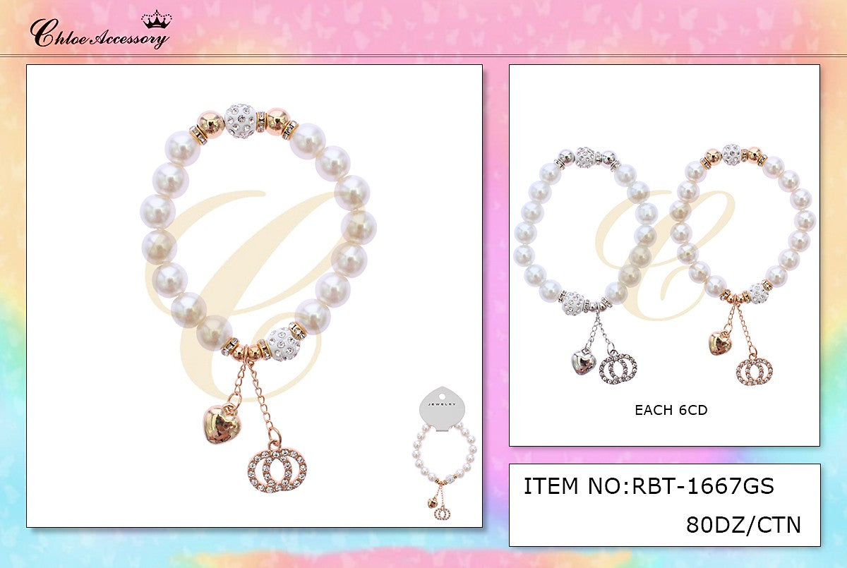 Design Charm Bracelets by the Dozen #RBT1667GS (12PC)