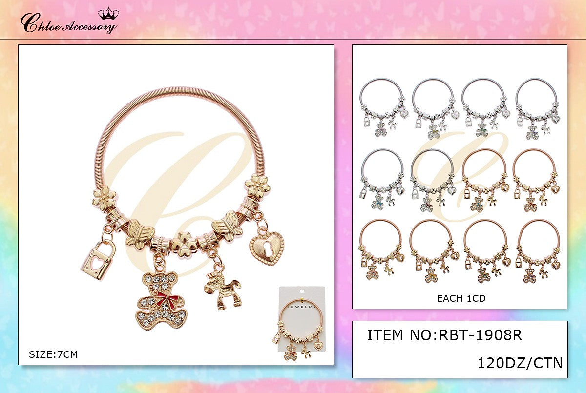 Design Charm Bracelets by the Dozen #RBT1908R (12PC)