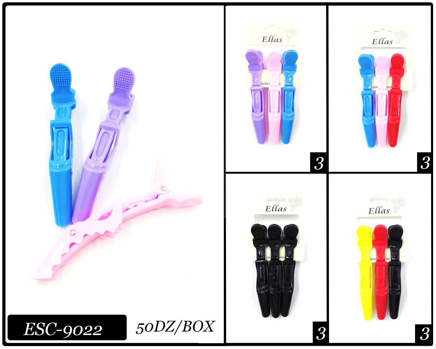 Hair Styling Crocodile Clips #ESC9022 (12PC)