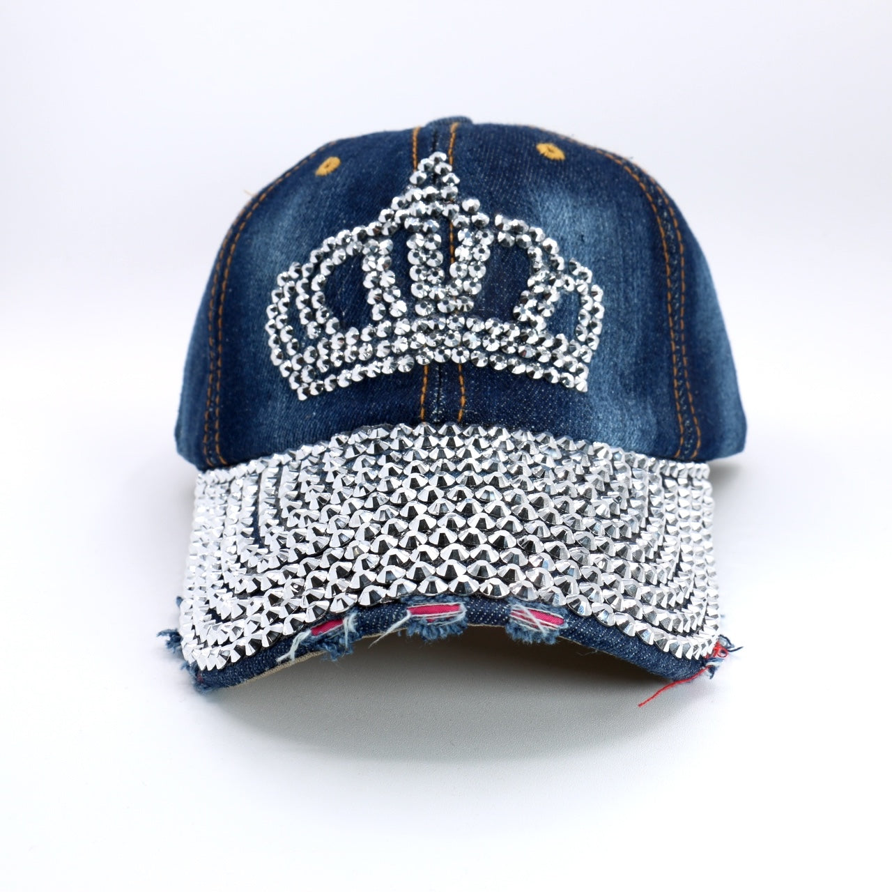 Fashion Denim Rhinestone Crown Hat (PC)
