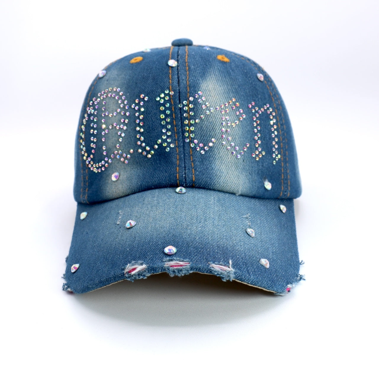 Fashion Denim Queen Hat W/ Rhinestones (PC)