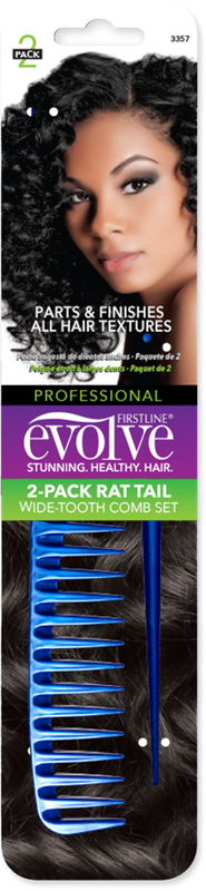 #3357 Evolve 2-Pack Rat Tail Wide Tooth Comb Set (12PC)