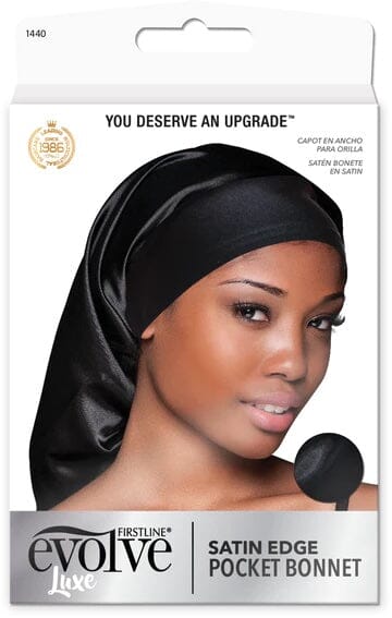 #1440 Evolve Satin Edge Pocket Bonnet / Black (6PC)