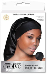 #1440 Evolve Satin Edge Pocket Bonnet / Black (6PC)