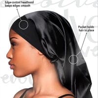 #1440 Evolve Satin Edge Pocket Bonnet / Black (6PC)