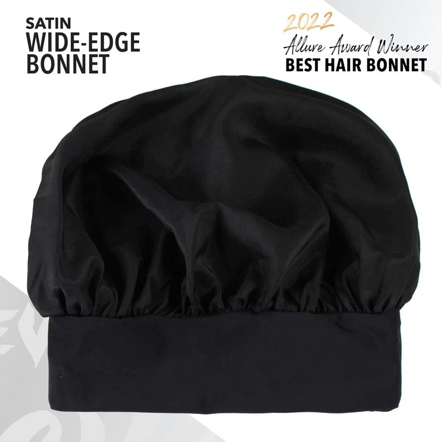 #1661 Evolve Satin Wide-Edge Bonnet / Black (6PC)