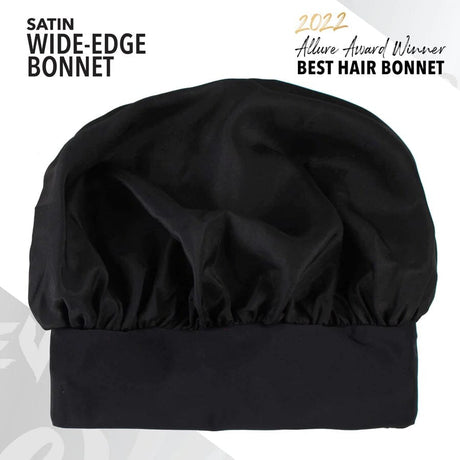 #1661 Evolve Satin Wide-Edge Bonnet / Black (6PC)