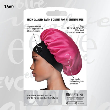 #1660 Evolve Satin Wide-Edge Bonnet / Fuchsia (6PC)