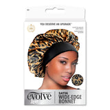 #1666 Evolve Satin Wide-Edge Bonnet / Leopard (6PC)