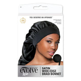 #1680 Evolve Wide Edge Braid Bonnet / Black (6PC)