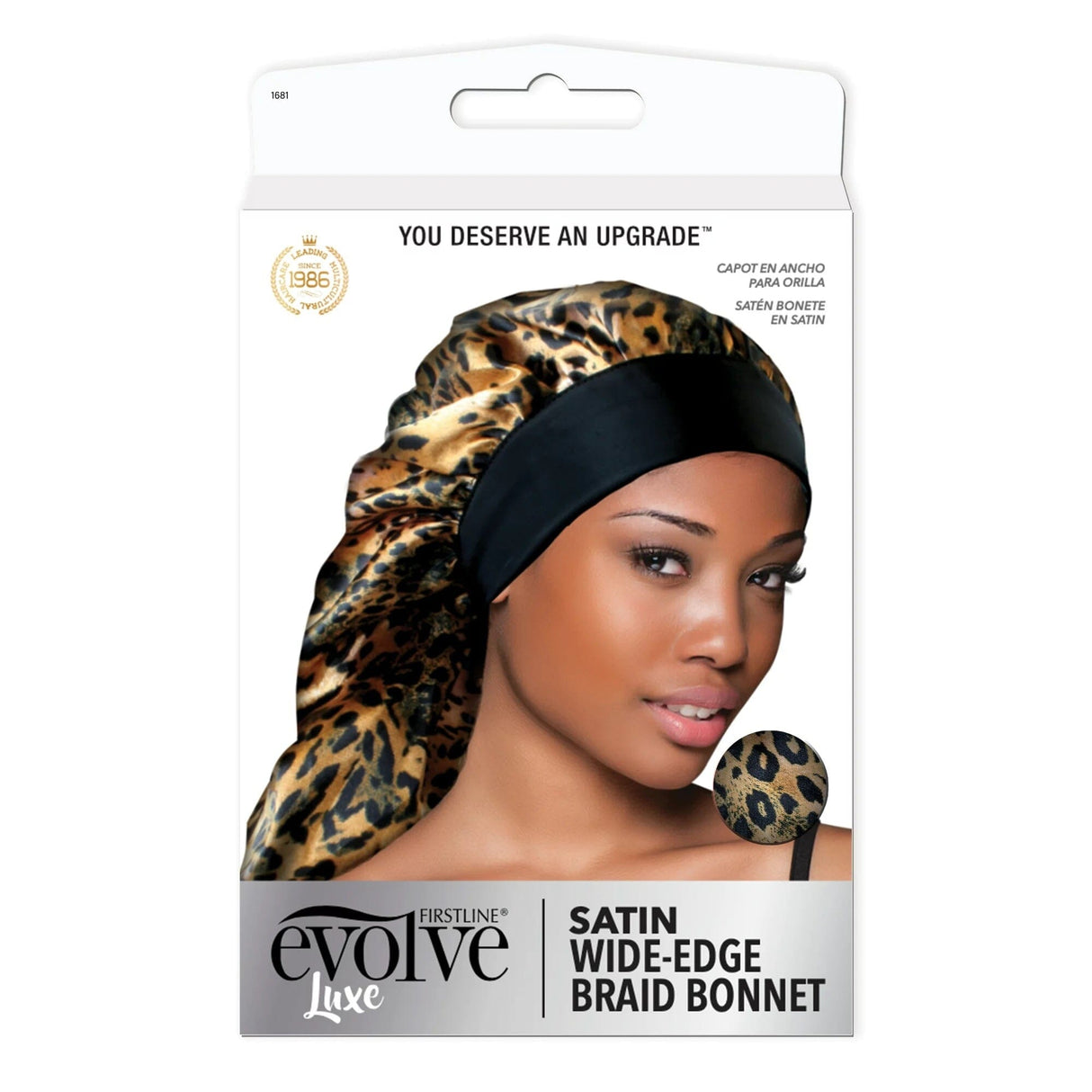 #1681 Evolve Wide Edge Braid Bonnet / Leopard (6PC)