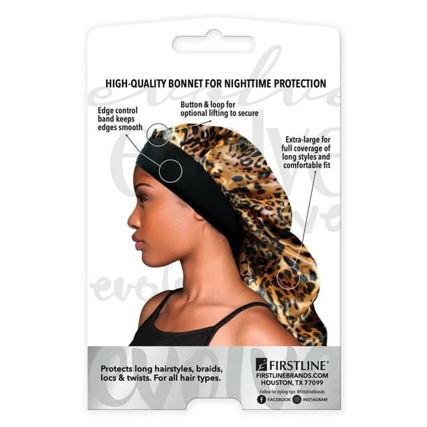 #1681 Evolve Wide Edge Braid Bonnet / Leopard (6PC)