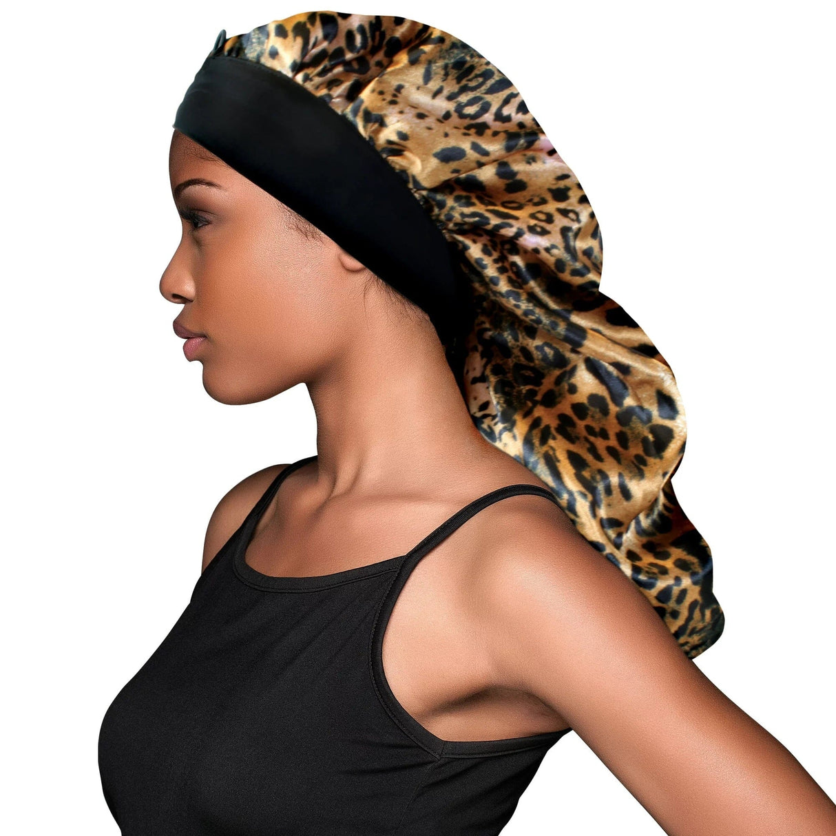 #1681 Evolve Wide Edge Braid Bonnet / Leopard (6PC)