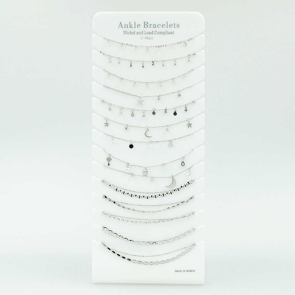 Premium Night Chain Anklet Display #900-043W (14PC)