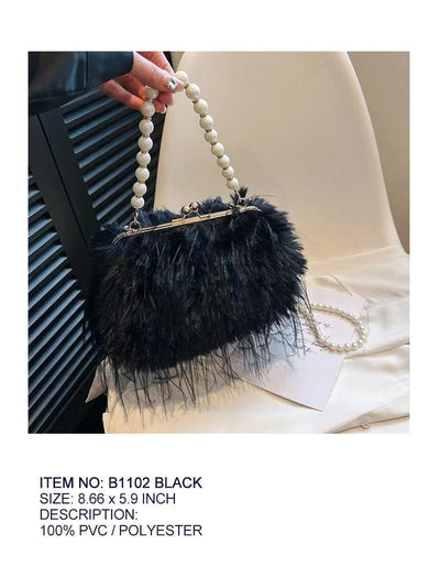 Fashion Fur Handbag #B1102 - Multiple Colors (PC)