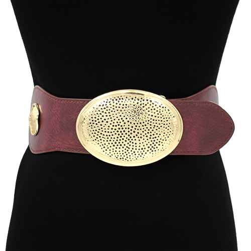 Fashion Wide Oval Buckle Belt #KM1646 - Multiple Colors (PC)