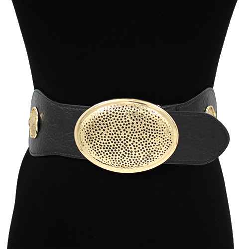 Fashion Wide Oval Buckle Belt #KM1646 - Multiple Colors (PC)