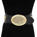 Fashion Wide Oval Buckle Belt #KM1646 - Multiple Colors (PC)