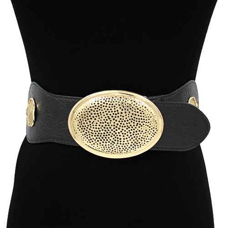 Fashion Wide Oval Buckle Belt #KM1646 - Multiple Colors (PC)