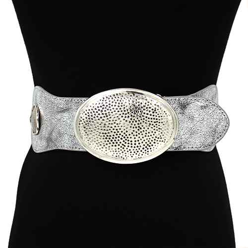 Fashion Wide Oval Buckle Belt #KM1646 - Multiple Colors (PC)