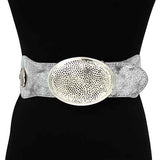 Fashion Wide Oval Buckle Belt #KM1646 - Multiple Colors (PC)