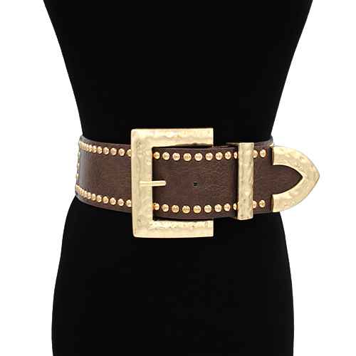 Fashion Studded Buckle Belt #KM1648 - Multiple Colors (PC)