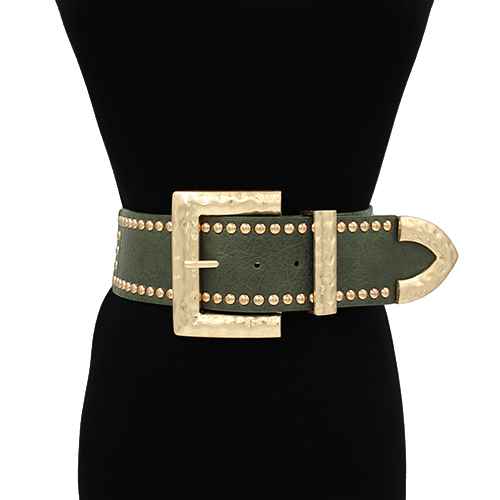 Fashion Studded Buckle Belt #KM1648 - Multiple Colors (PC)