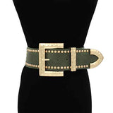 Fashion Studded Buckle Belt #KM1648 - Multiple Colors (PC)