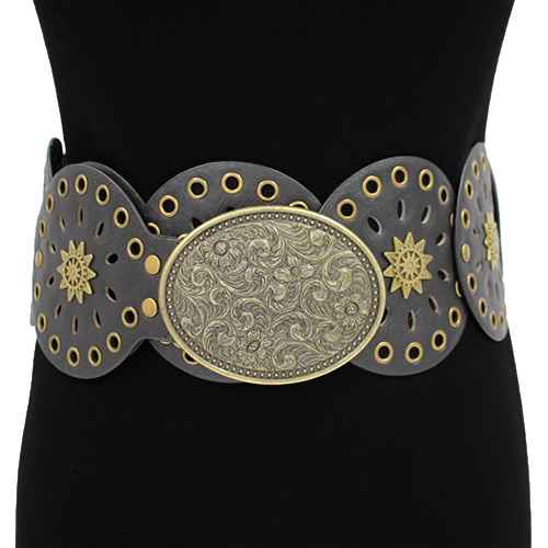 Fashion Western Buckle Belt #KM1575 - Multiple Colors (PC)