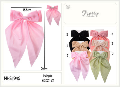 Fashion Long Tail Strand Hairbows #NHS1946 (12PC)