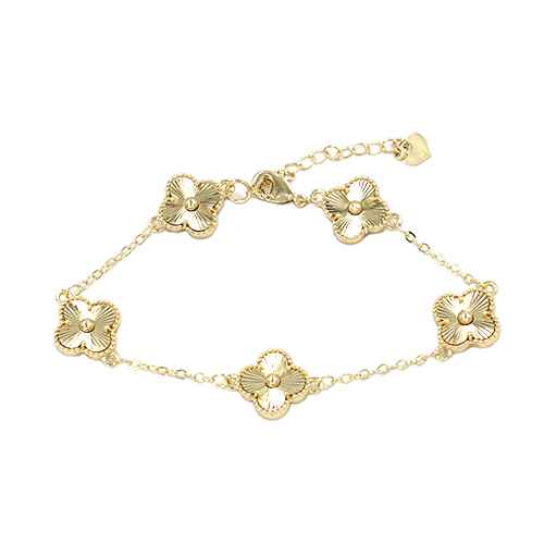 Fashion Design Clover Bracelet #KB2230GD - Gold (PC)