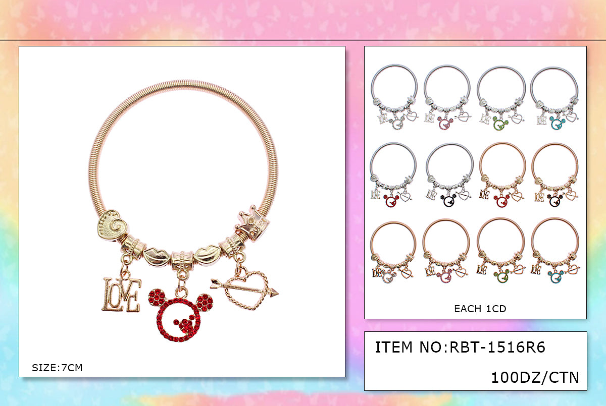 Design Charm Bracelets by the Dozen #RBT1516R6 (12PC)