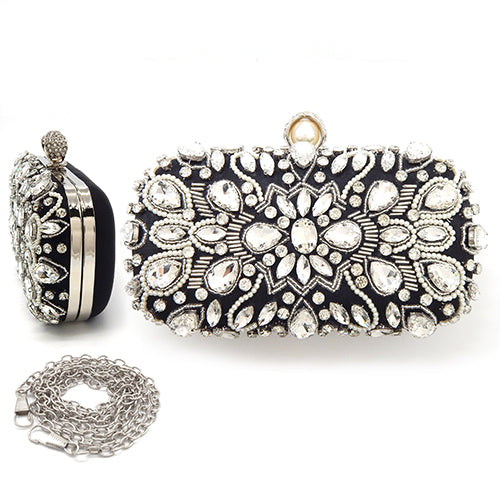 Fashion Clutch Bag W/ Rhinestones #LA6213 - Multiple Colors (PC)