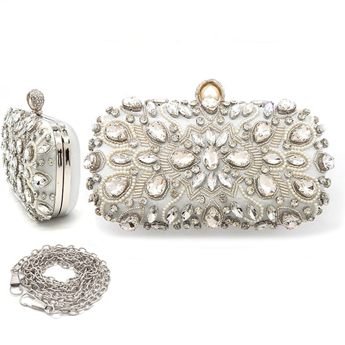 Fashion Clutch Bag W/ Rhinestones #LA6213 - Multiple Colors (PC)