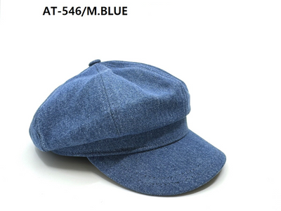 Fashion Denim Wash Lieutenant Hat #AT546 - Multiple Colors (PC)
