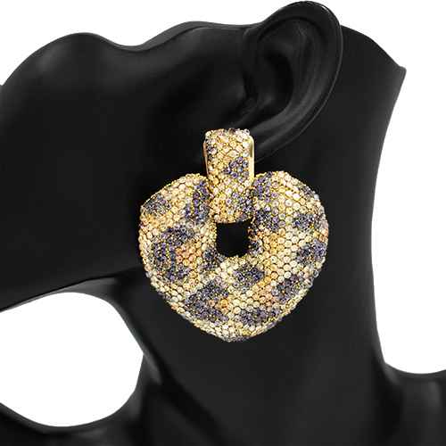 Fashion Large Rhinestone Earrings #KE2690LEO - Leopard (PC)