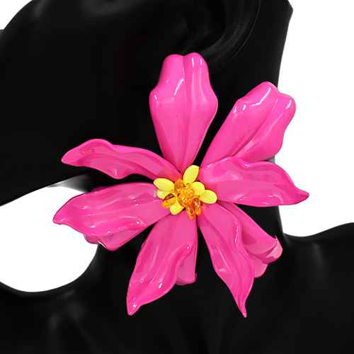 Fashion Large Flower Statement Earrings #KE2870 - Multiple Colors (PC)