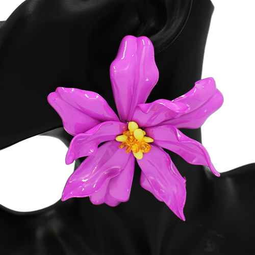 Fashion Large Flower Statement Earrings #KE2870 - Multiple Colors (PC)